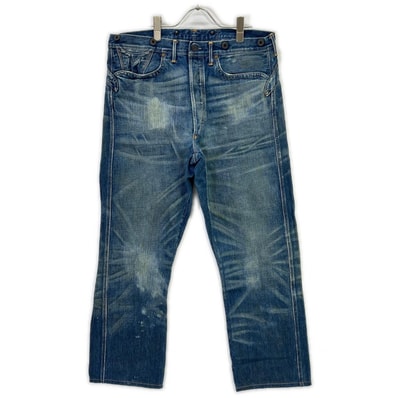 ダブルアールエル USA製 R151RC01 ダメージ加工 PIONEER BUCKLE BACK JEANS 34×32