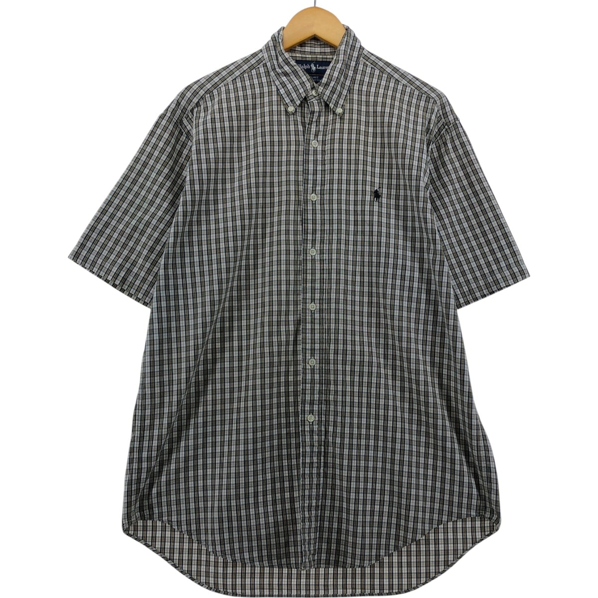 古着 ラルフローレン Ralph Lauren BLAKE 半袖 ボタンダウン チェックシャツ メンズM相当/eaa555812