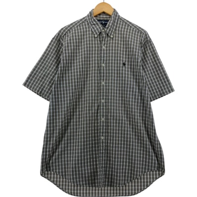 古着 ラルフローレン Ralph Lauren BLAKE 半袖 ボタンダウン チェックシャツ メンズM相当/eaa555812