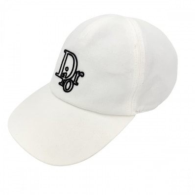 Dior ディオール 帽子 センター ディオール オブリーク ベースボールキャップ ロゴ刺繍 Lサイズ ファッションアイテム コットン ホワイト 白 メンズ【中古品】