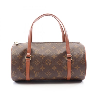 ルイ・ヴィトン LOUIS VUITTON パピヨン26 旧型 ハンドバッグ バッグ PVCコーティングキャンバス レザー モノグラム レディース ブラウン系 M51366 【中古】