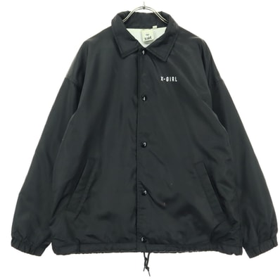 X-girl エックスガール ロゴプリント 長袖 コーチジャケット 1 ブラック