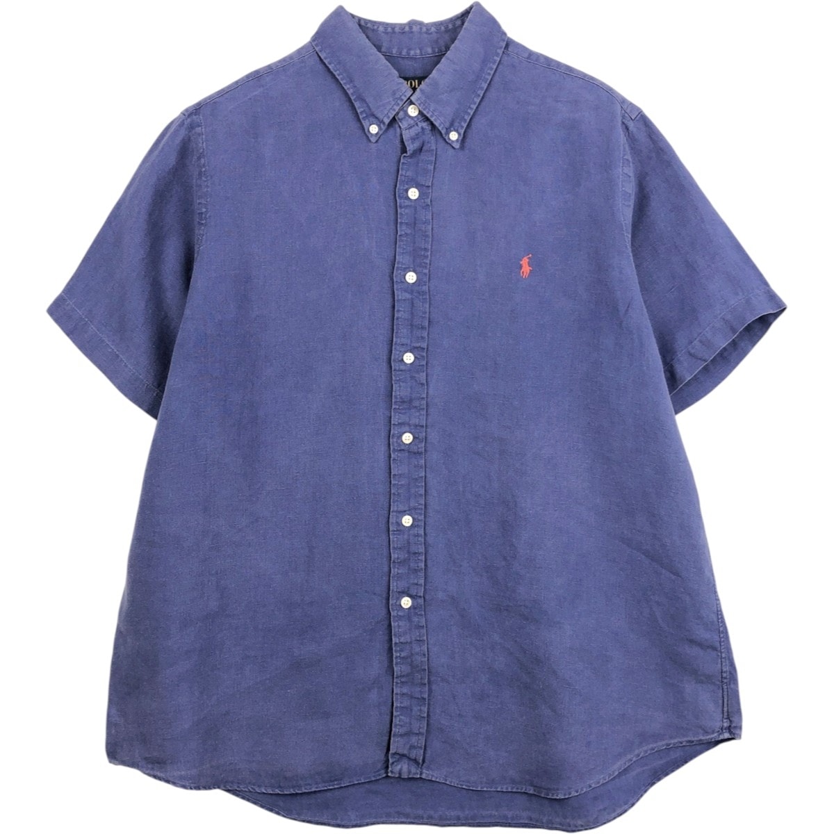 古着 ラルフローレン Ralph Lauren POLO RALPH LAUREN 半袖 リネン ボタンダウンシャツ メンズXL相当/eaa668153