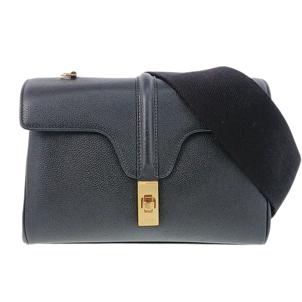 CELINE セリーヌ ティーン ソフト16 ショルダーバッグ 196853CR4 レザー ブラック  レディース【中古】