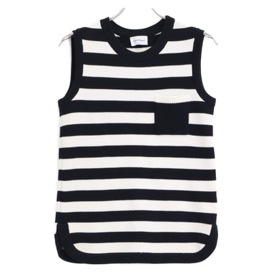 サルヴァトーレフェラガモ 【美品/国内正規】ボーダー 胸ポケット付 ニット S