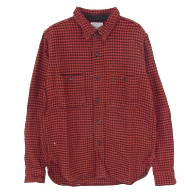 The REAL McCOY'S ザリアルマッコイズ 8HOUR UNION LOT945 千鳥格子柄 長袖 ワークシャツ レッド系 14【中古】