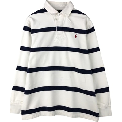 古着 ラルフローレン Ralph Lauren POLO RALPH LAUREN ボーダー柄 長袖 ラガーシャツ メンズXL相当/eaa588987