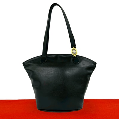Christian Dior ディオール CD ロゴ 金具 レザー トートバッグ ブラック
35601