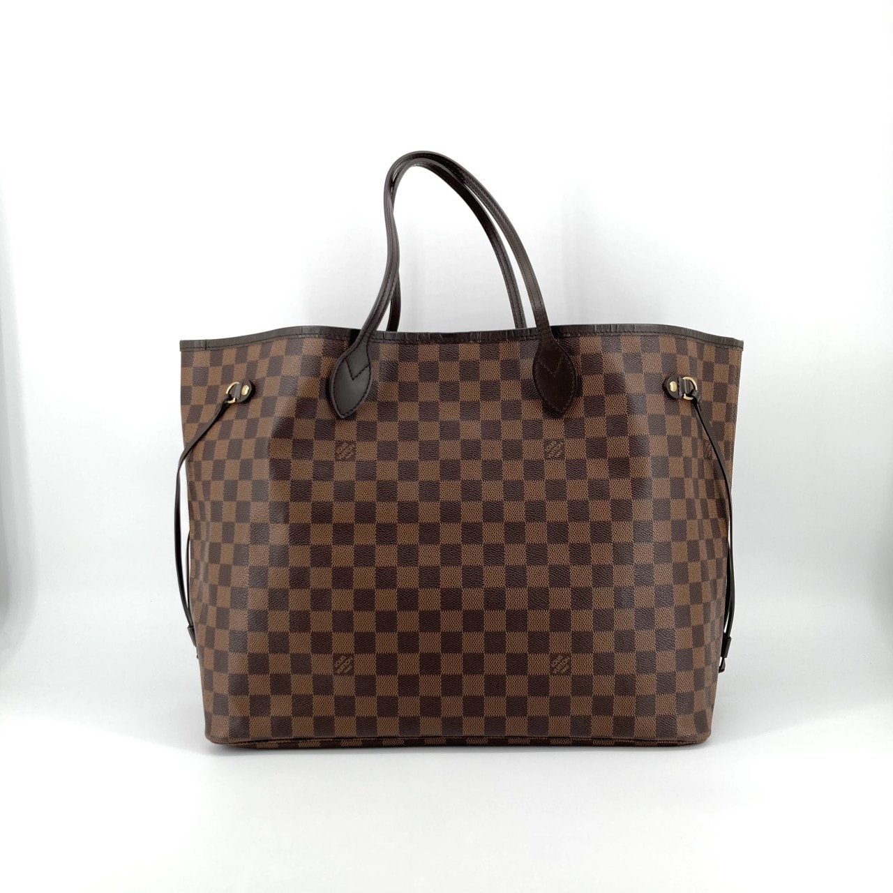 LOUIS VUITTON(ルイ・ヴィトン) ネヴァーフル GM ダミエエベヌ ドローストリング N51106 トートバッグ ブラウン×レッド