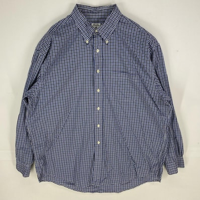 古着 ブルックスブラザーズ Brooks Brothers 長袖シャツ 胸ポケット ボタンダウン ロングスリーブ XL ブルー系 チェック メンズ