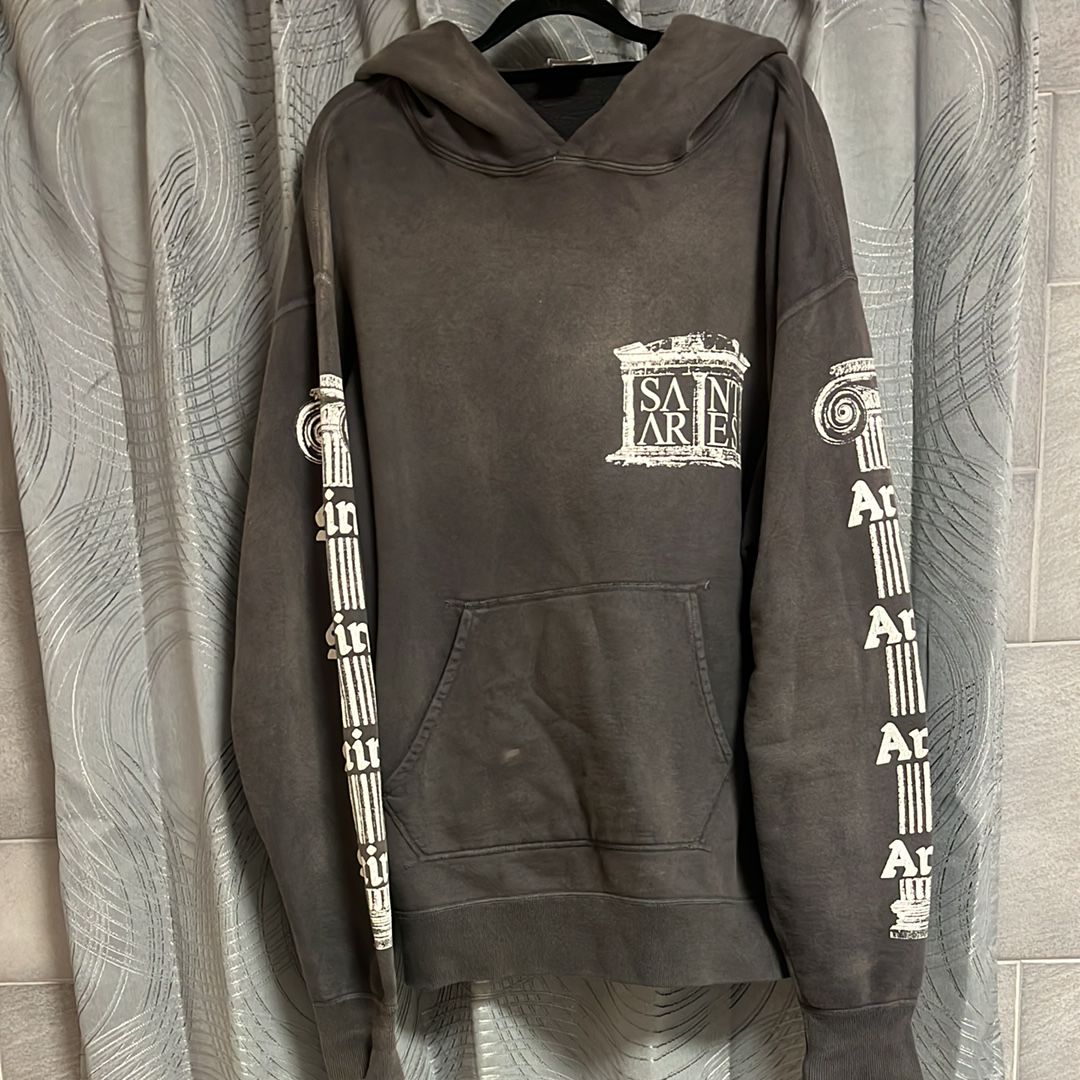 SAINT Mxxxxxx x Aries 23Aw Hoodie "Black"