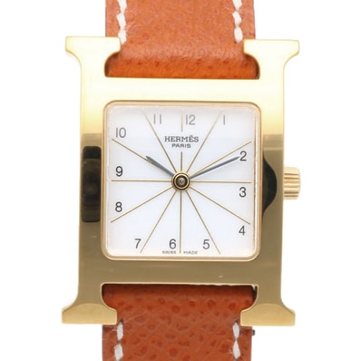 エルメス Hウォッチ 腕時計 時計 GP HH1.201.130/UGO クオーツ レディース 1年保証 HERMES 中古