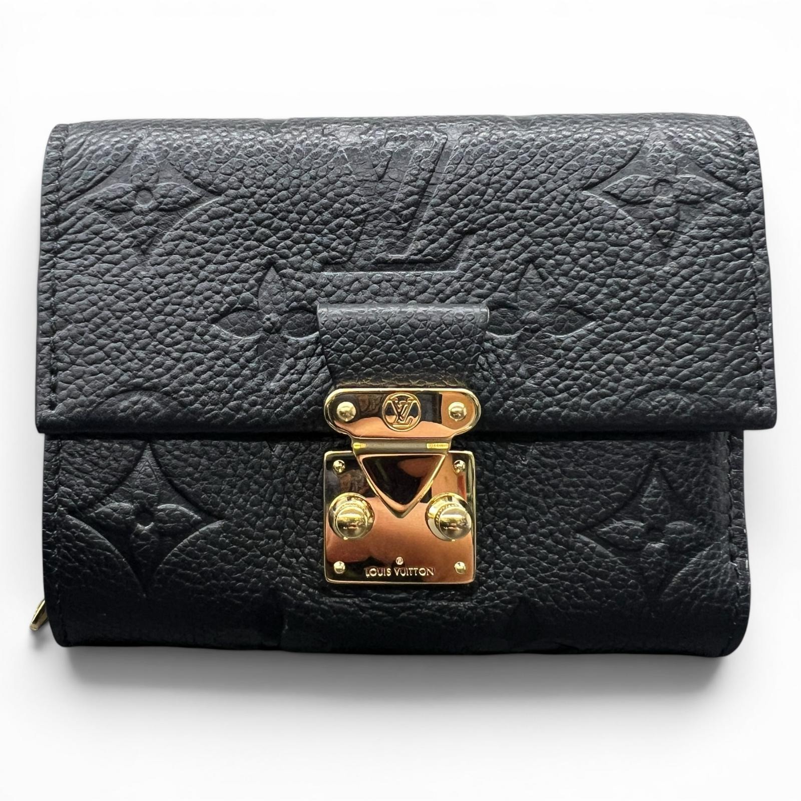 LOUIS VUITTON 展示品級 美品 ルイヴィトン ポルトフォイユ メティス コンパクト モノグラムアンプラント ノワール 三つ折り財布 M80880 レザー RFID確認済 LV SAランク 中古 鑑定済【定価167,200円】