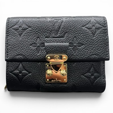 LOUIS VUITTON 展示品級 美品 ルイヴィトン ポルトフォイユ メティス コンパクト モノグラムアンプラント ノワール 三つ折り財布 M80880 レザー RFID確認済 LV SAランク 中古 鑑定済【定価167,200円】