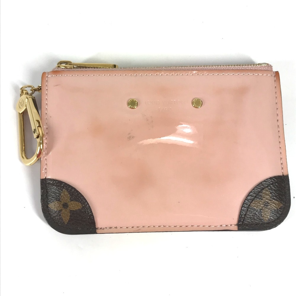 ルイヴィトン LOUIS VUITTON ポシェット クレ M63853 モノグラム ヴェルニ ミロワール キーリング付き キーホルダー 財布 小銭入れ カードケース コインケース パテントレザー ピンク