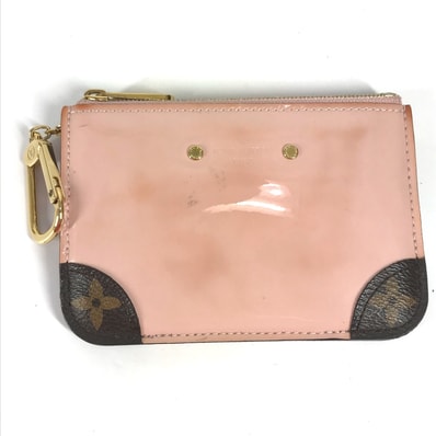 ルイヴィトン LOUIS VUITTON ポシェット クレ M63853 モノグラム ヴェルニ ミロワール キーリング付き キーホルダー 財布 小銭入れ カードケース コインケース パテントレザー ピンク