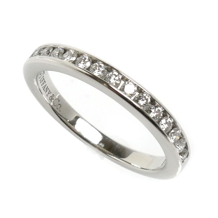 TIFFANY&Co. ティファニー Pt950プラチナ ハーフサークル チャネルセッティング リング・指輪 ダイヤモンド 10号 4.0g レディース【中古】【美品】