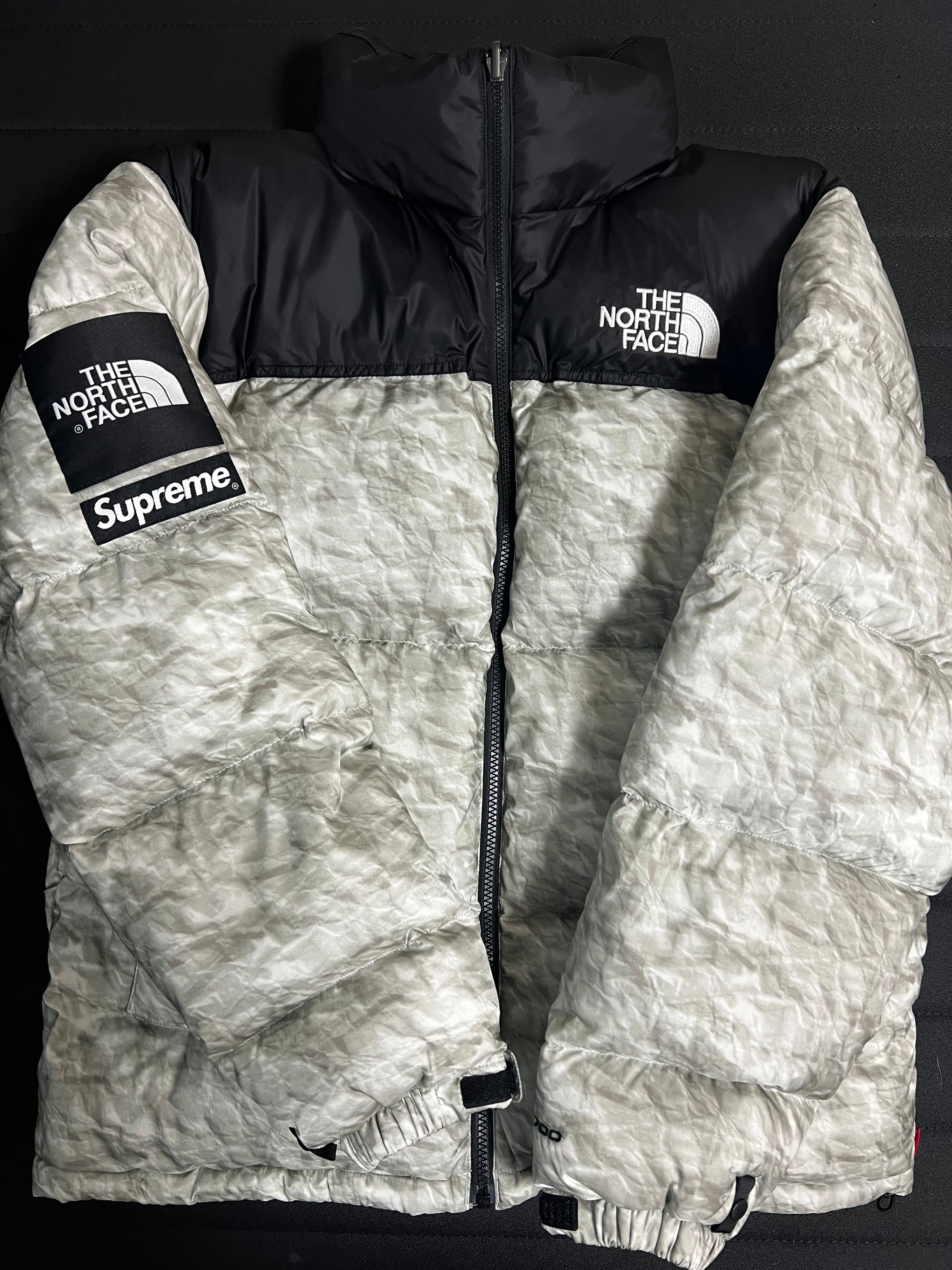 Supreme x The North Face Nuptse Jacket "White Paper Print"