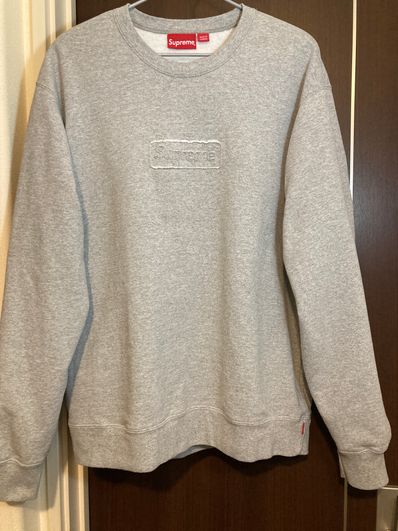 Supreme Cutout Logo Crewneck "Grey"