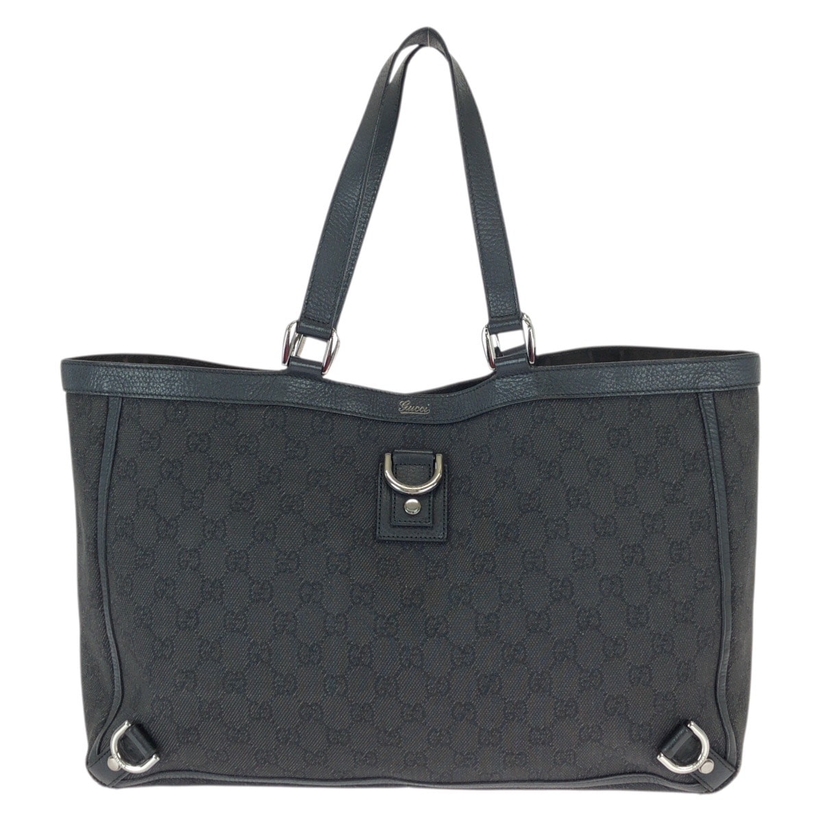 GUCCI グッチ アビー ブラック 黒 シルバー金具 GGキャンバス レザー/ トートバッグ ショルダーバッグ 600332 【中古】
