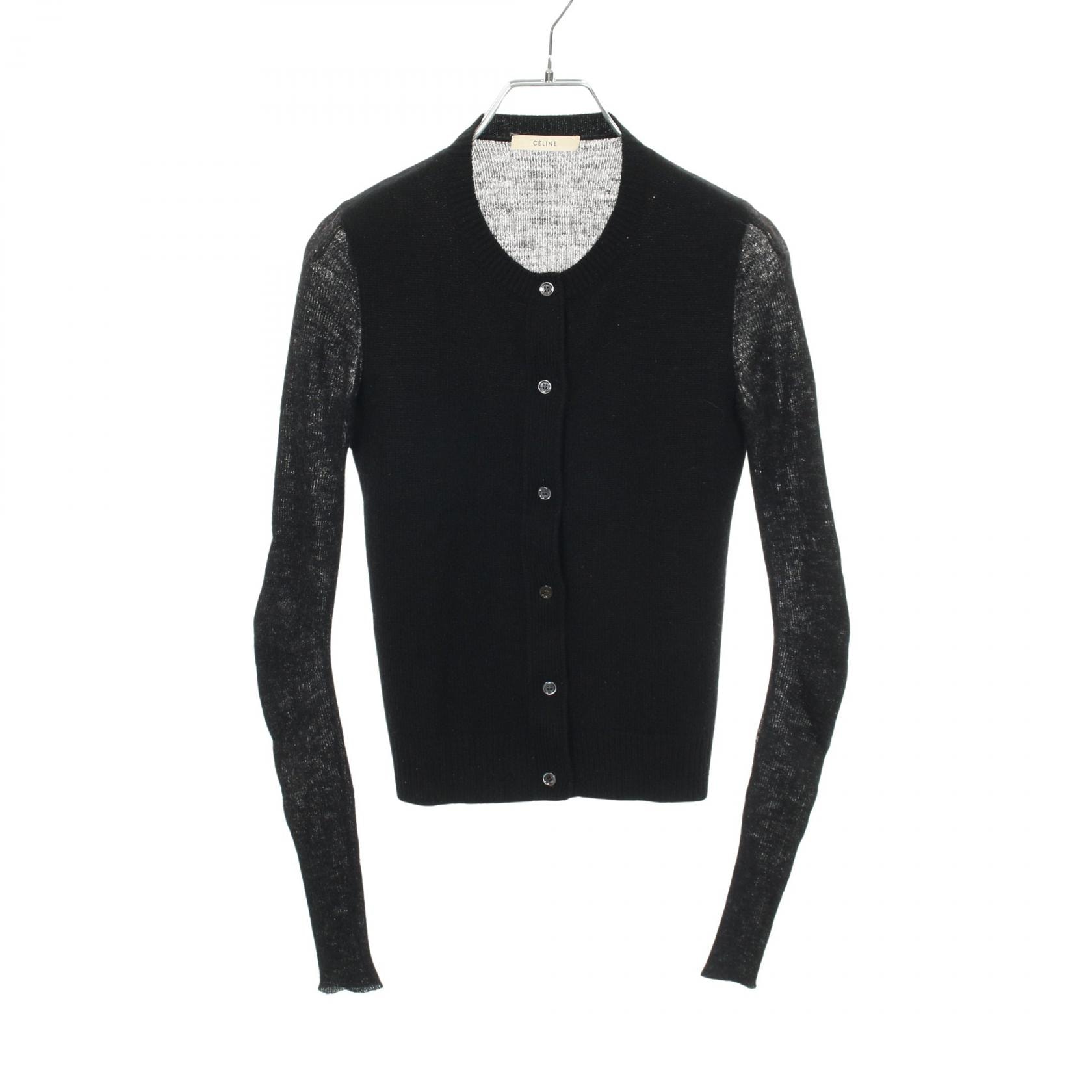 セリーヌ CELINE カーディガン 衣料品 トップス カシミヤ アルパカ レディース ブラック系 【中古】