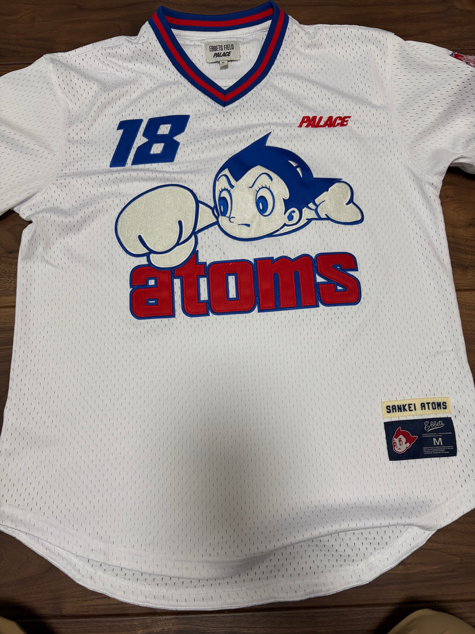 PALACE x SANKEI ATOMS Mesh V-Neck Jersey "White"