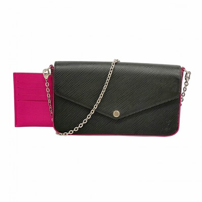 【6ec1818-k】ルイヴィトン ショルダーウォレット エピ ポシェットフェリシー M64579 ノワール ホットピンク【中古】レディース