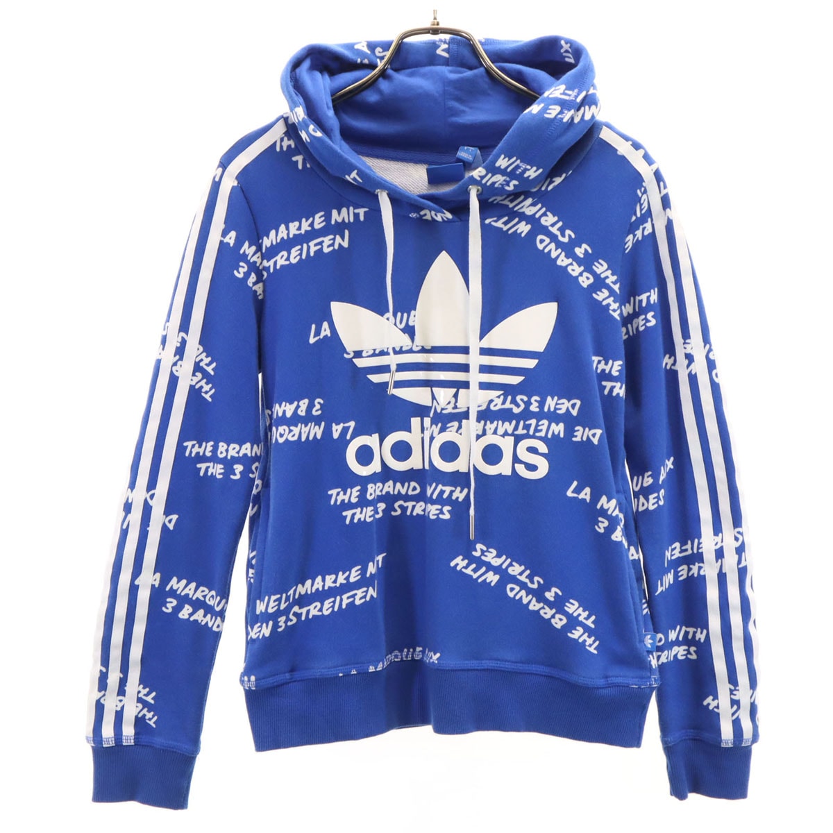 adidas Originals アディダスオリジナルス トレフォイルロゴ 長袖 スウェットパーカー M ブルー