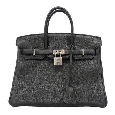 ★SALE【6hc2516-g】エルメス ハンドバッグ バーキン25 トゴ ブラック シルバー金具 Z刻印【中古】レディース