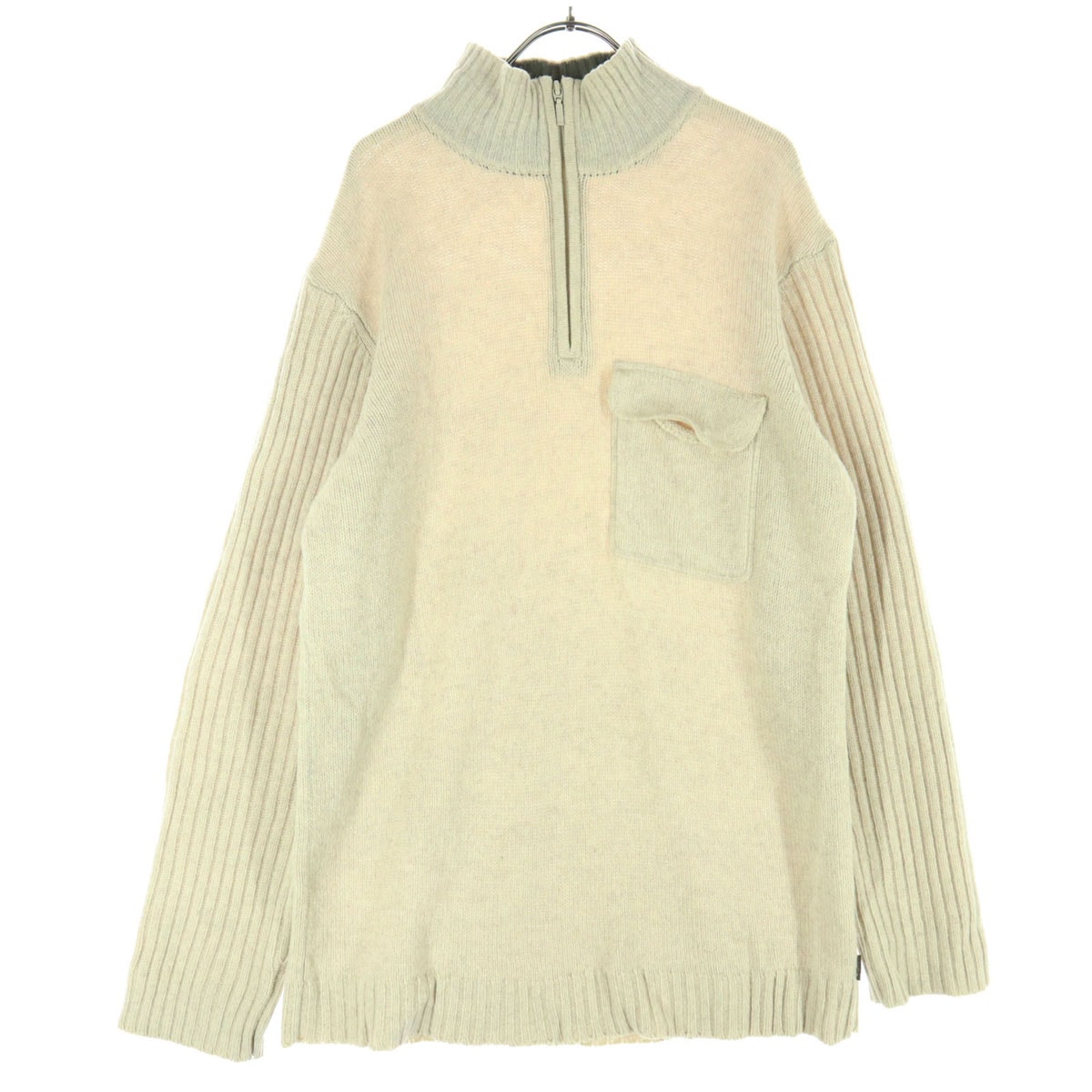 Timberland ティンバーランド 90s オールド 長袖 セーター M アイボリー ハーフジップ