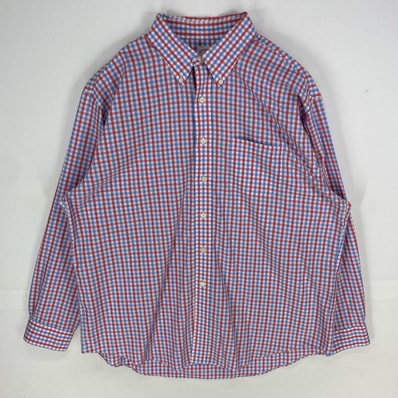 古着 ブルックスブラザーズ Brooks Brothers 長袖シャツ 胸ポケット ロングスリーブ 胸ポケット XL レッド系 チェック メンズ