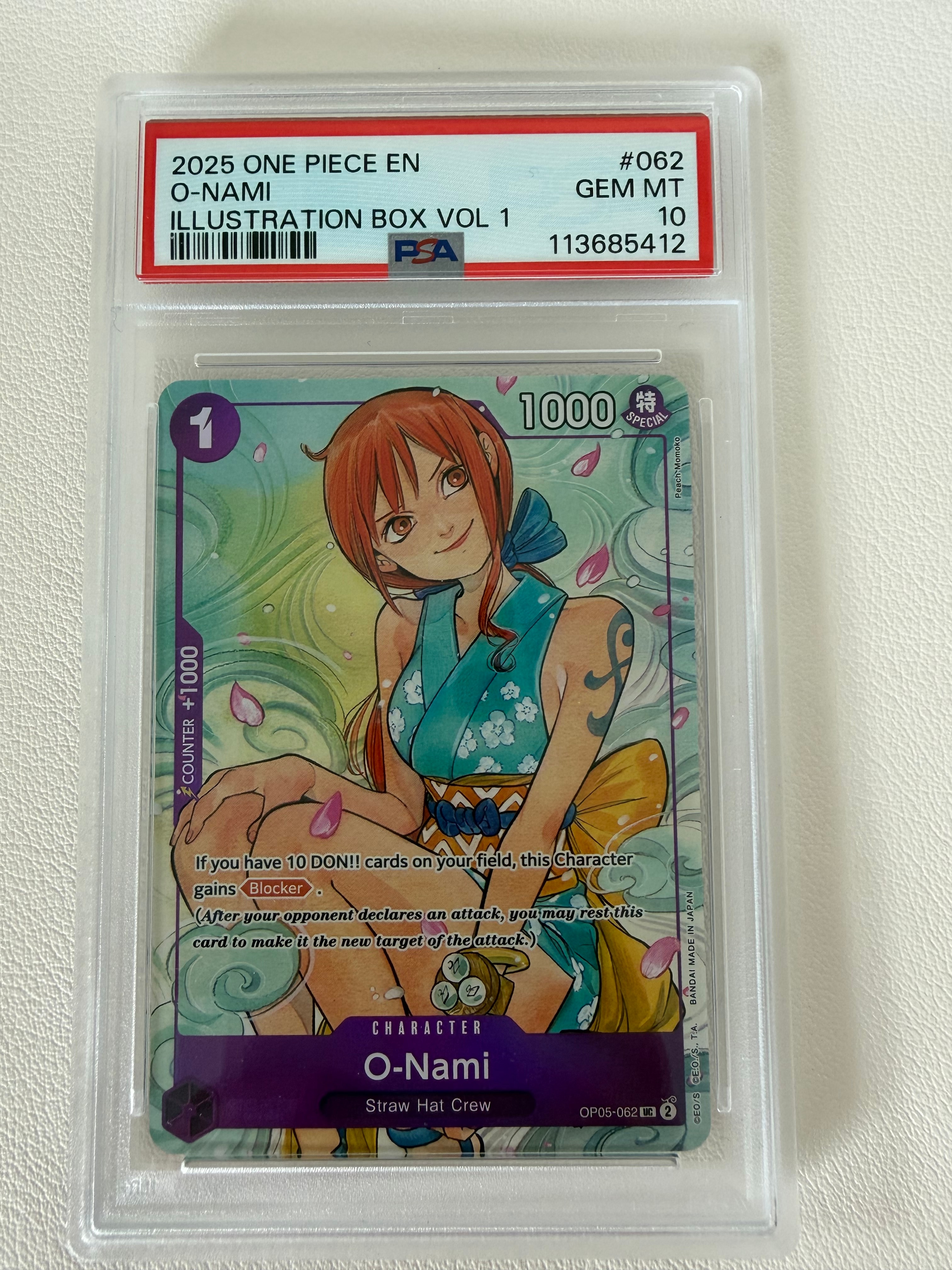 PSA10】おナミ UC [OP05-062]【アジア版】(プロモーションカード