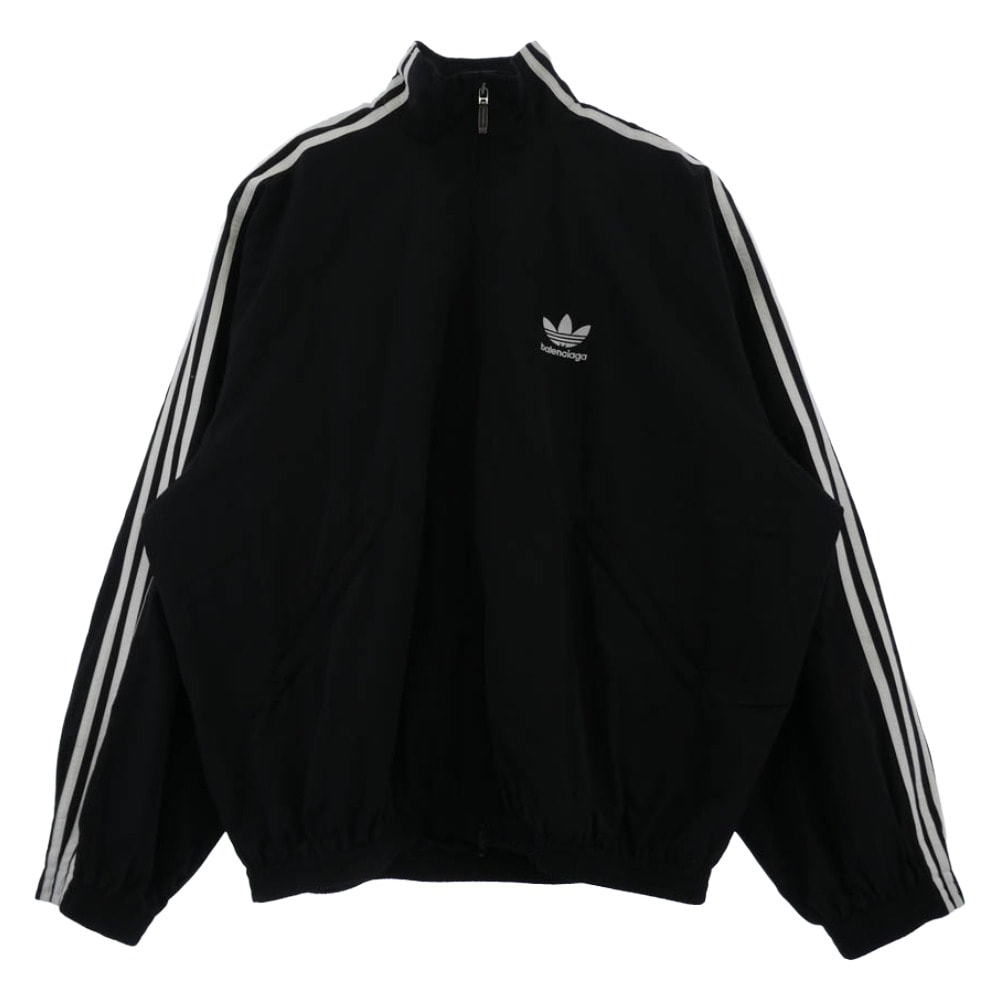 BALENCIAGA バレンシアガ ジャケット 23SS 712280 TNQ22 ADIDAS アディダス Track Jacket  ロゴ ジップアップ トラック ジャケット ブルゾン ブラック系 2【中古】