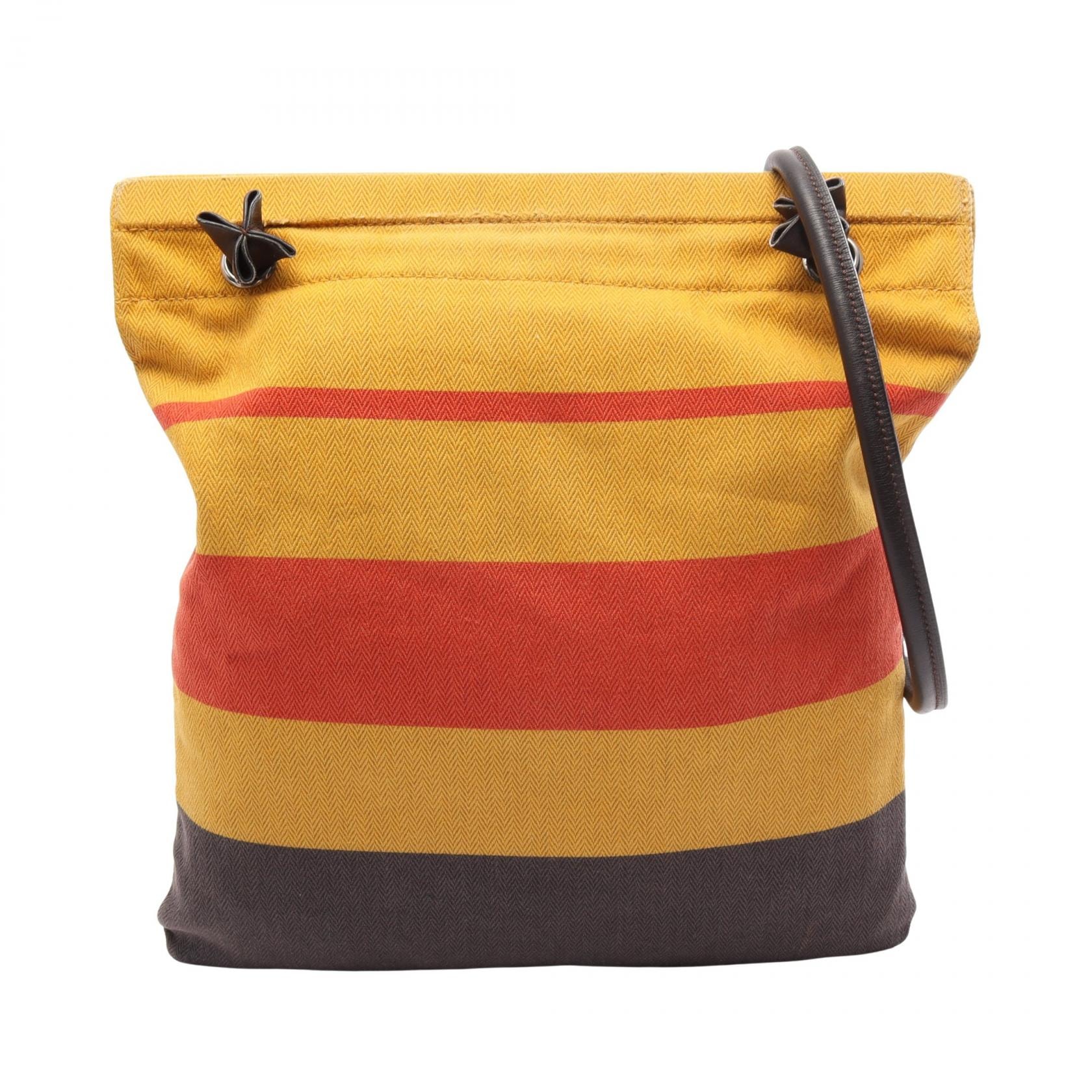 エルメス HERMES サックアリーヌMM ショルダーバッグ バッグ キャンバス レザー トワルシェブロン / ヴォースイフト トワルシェブロン エベンヌ Y刻印(2020年製造) レディース マルチカラー ロカバール