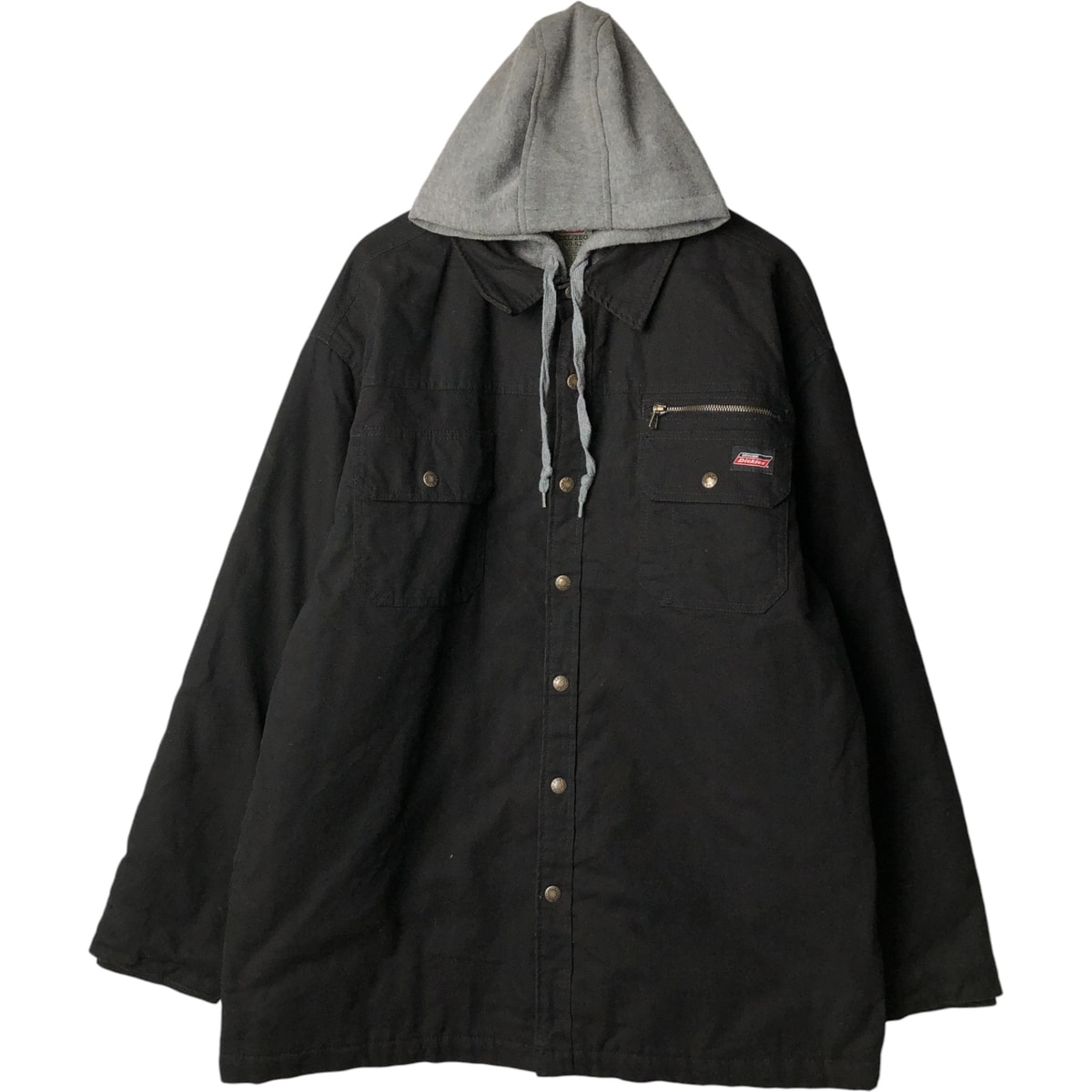 古着 ディッキーズ Dickies フード付き 中綿入り 長袖 ワークシャツ シャツジャケット メンズXXL相当/eaa592518