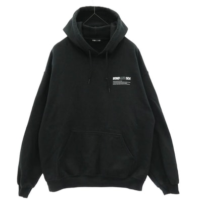 WIND AND SEA ウィンダンシー パーカー 19AW WDS-CS-179 ロゴ バックプリント プルオーバー パーカー フーディー ブラック系 M【中古】