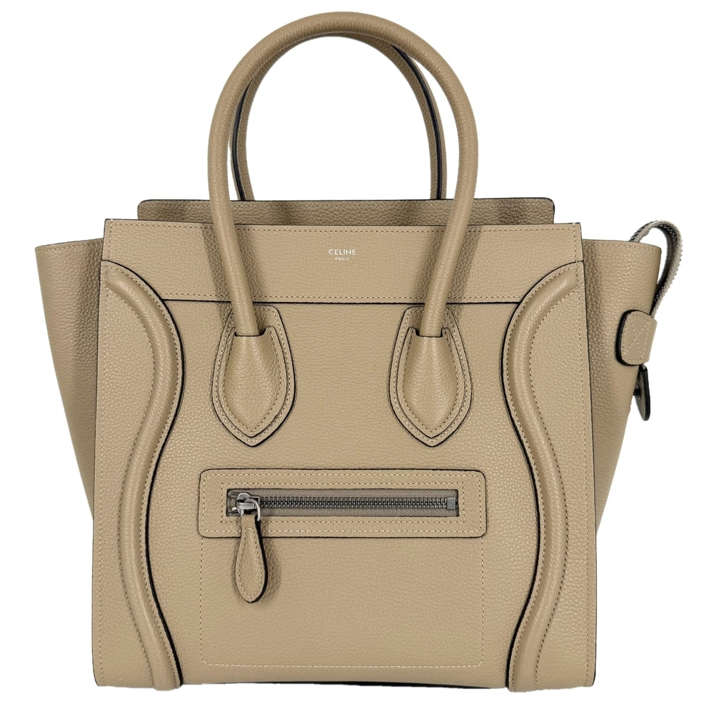 CELINE セリーヌ ハンドバッグ ラゲージ マイクロショッパー レザー ブラウン 茶 シルバー金具 レディース 美品【中古品】