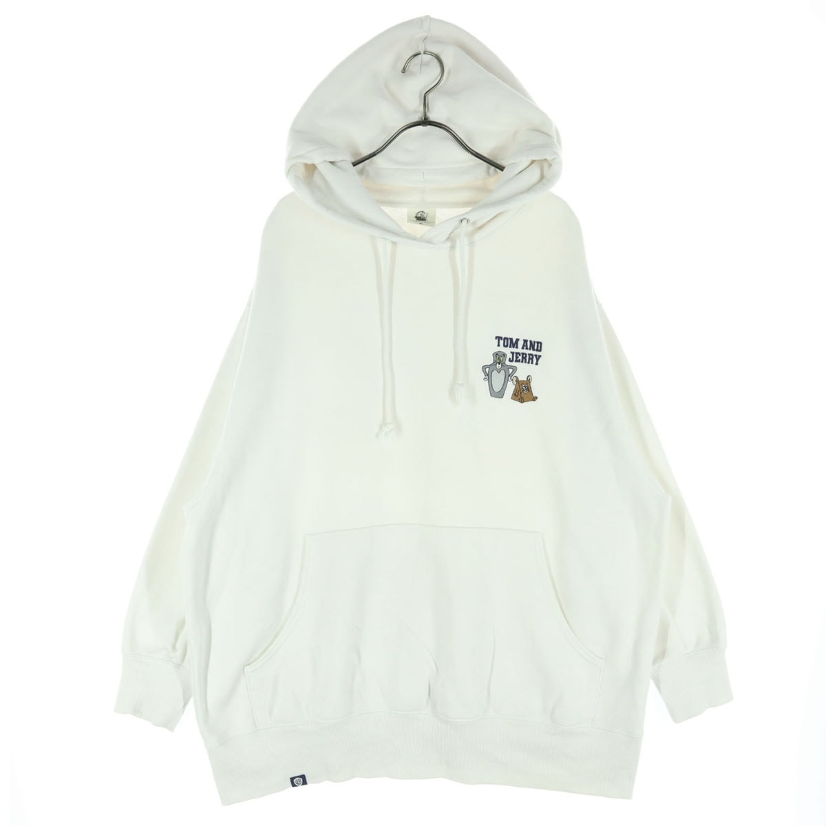 GU ジーユー トム&ジェリー刺繍 長袖 スウェットパーカー XL ホワイト