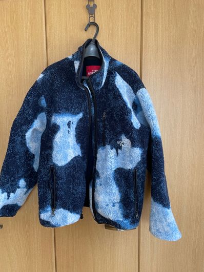 Supreme x The North Face Bleached Denim Print Fleece Jacket "Indigo"