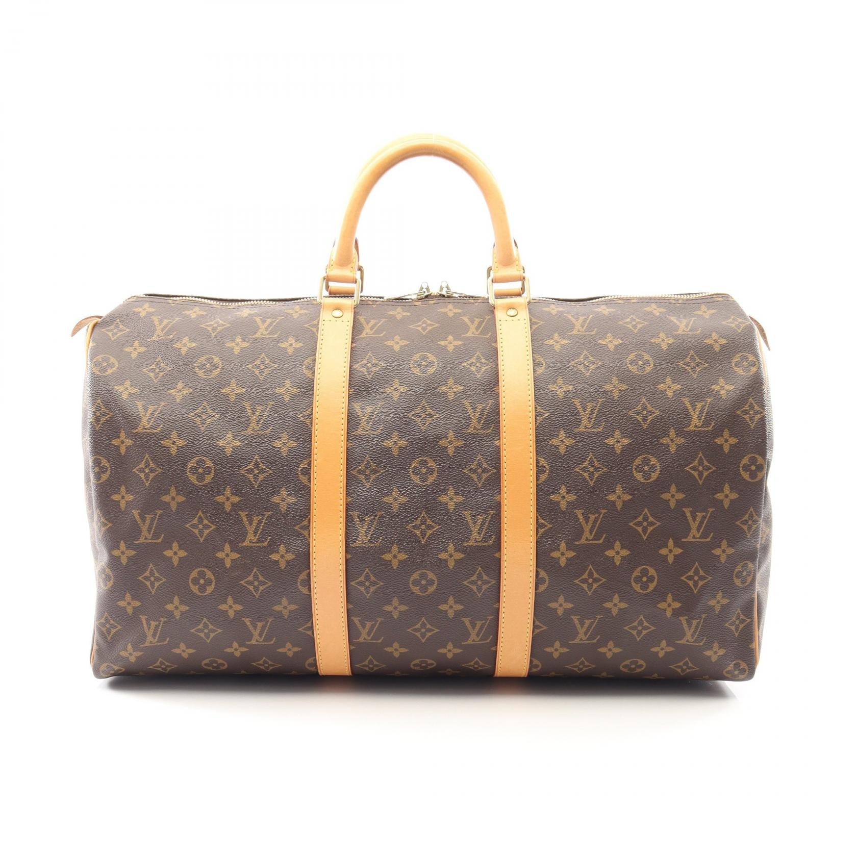 ルイ・ヴィトン LOUIS VUITTON キーポル50 ボストンバッグ バッグ PVCコーティングキャンバス レザー モノグラム メンズ レディース ブラウン系 M41426 【中古】