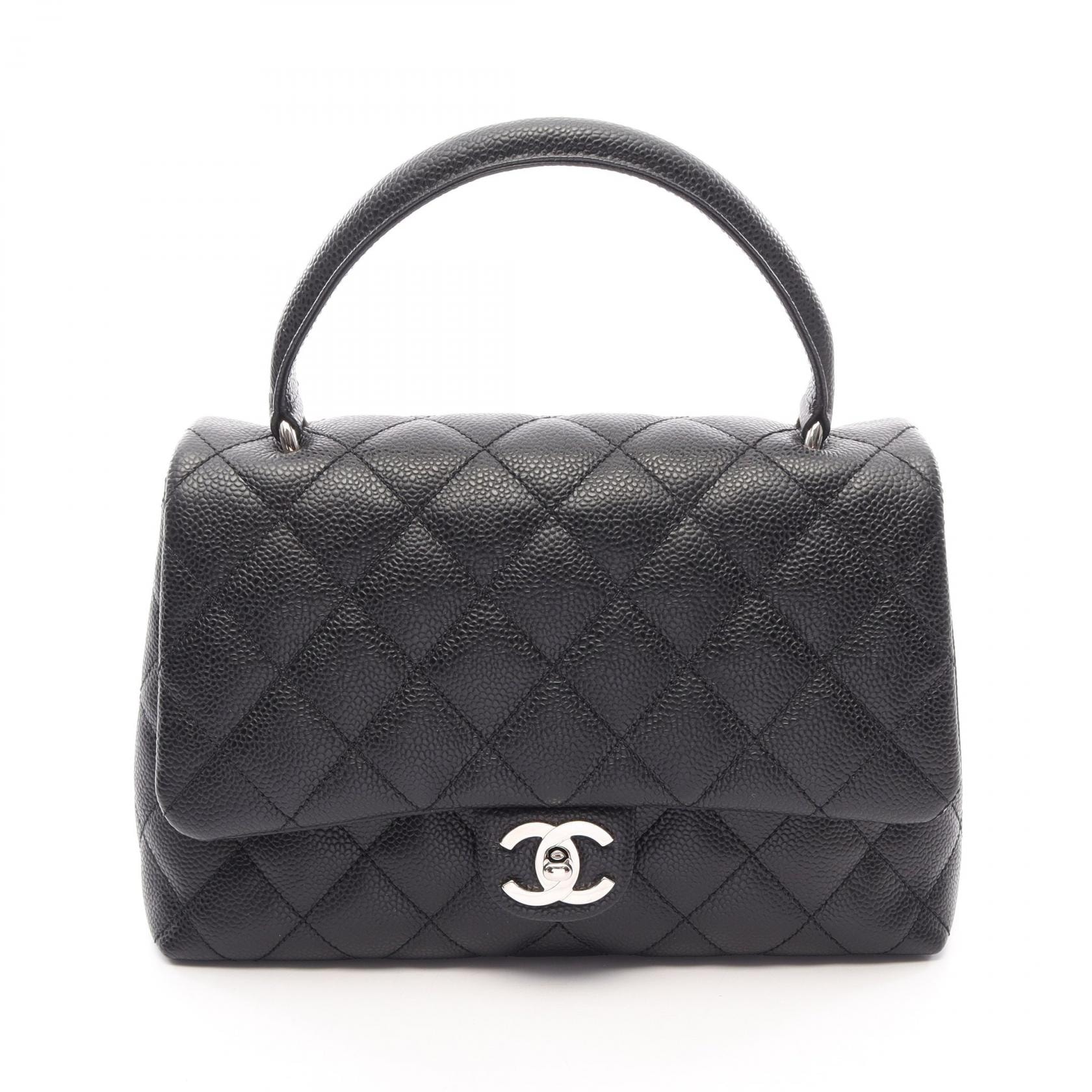 シャネル CHANEL マトラッセ トップハンドル ハンドバッグ バッグ キャビアスキン(グレインドカーフ) レディース ブラック系 【中古】