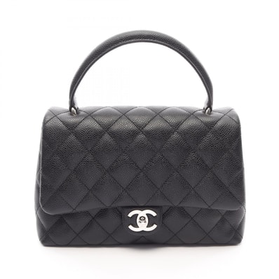 シャネル CHANEL マトラッセ トップハンドル ハンドバッグ バッグ キャビアスキン(グレインドカーフ) レディース ブラック系 【中古】
