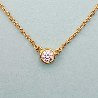 【値下げ】TIFFANY&Co. ティファニー エルサペレッティ バイザヤード ダイヤモンドネックレス 750YG ネックレス K18イエローゴールド イエローゴールド レディース【中古】