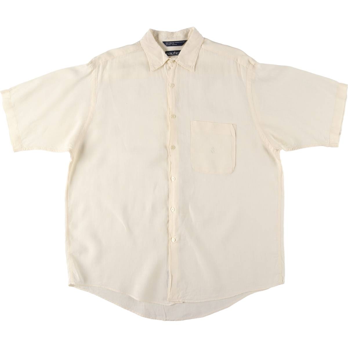 古着 90年代 ノーティカ NAUTICA 半袖 リネンシャツ メンズL相当 ヴィンテージ/eaa539765