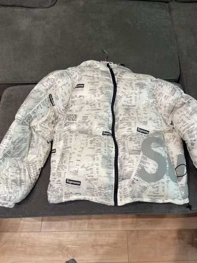Supreme Hooded Down Jacket "Receipts"