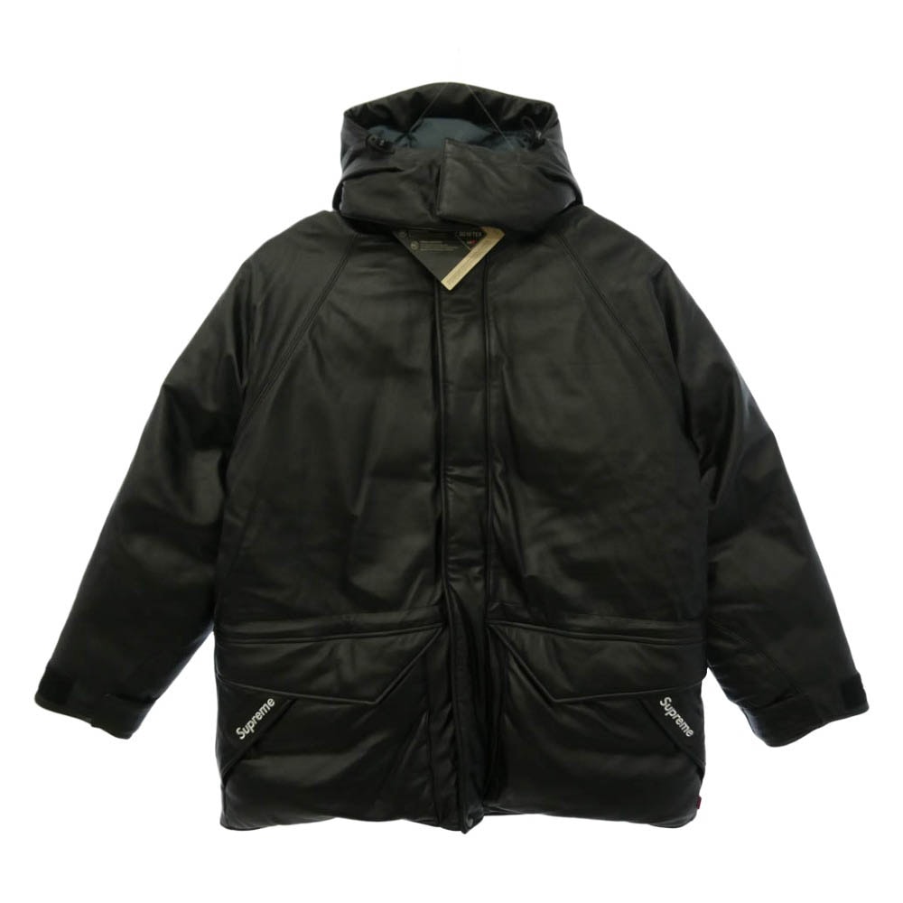 Supreme シュプリーム 23SS GORE-TEX Leather 700-Fill Down Parka Black ゴアテックス レザー 700フィル ダウンパーカ ダウンジャケット ブラック系 M【極上美品】【中古】