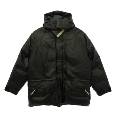 Supreme シュプリーム 23SS GORE-TEX Leather 700-Fill Down Parka Black ゴアテックス レザー 700フィル ダウンパーカ ダウンジャケット ブラック系 M【極上美品】【中古】