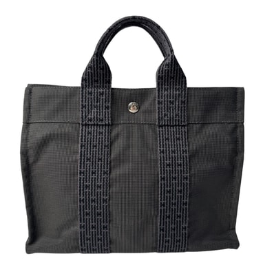 美品 エルメス HERMES エールラインミニ PM トートバッグ キャンバス レディース