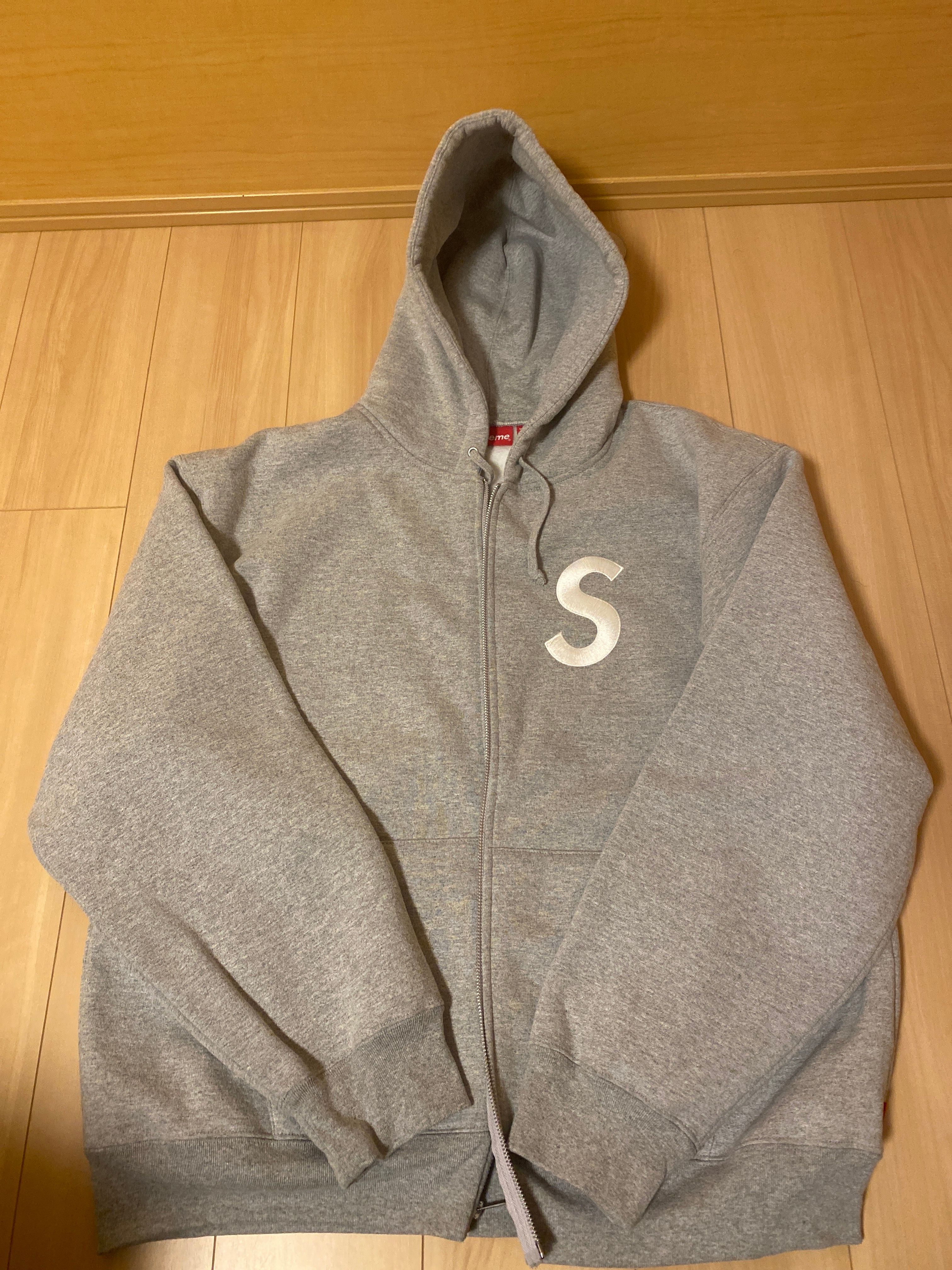Supreme S Logo Zip Up Hooded Sweatshirt "Heather Grey" (23FW)
