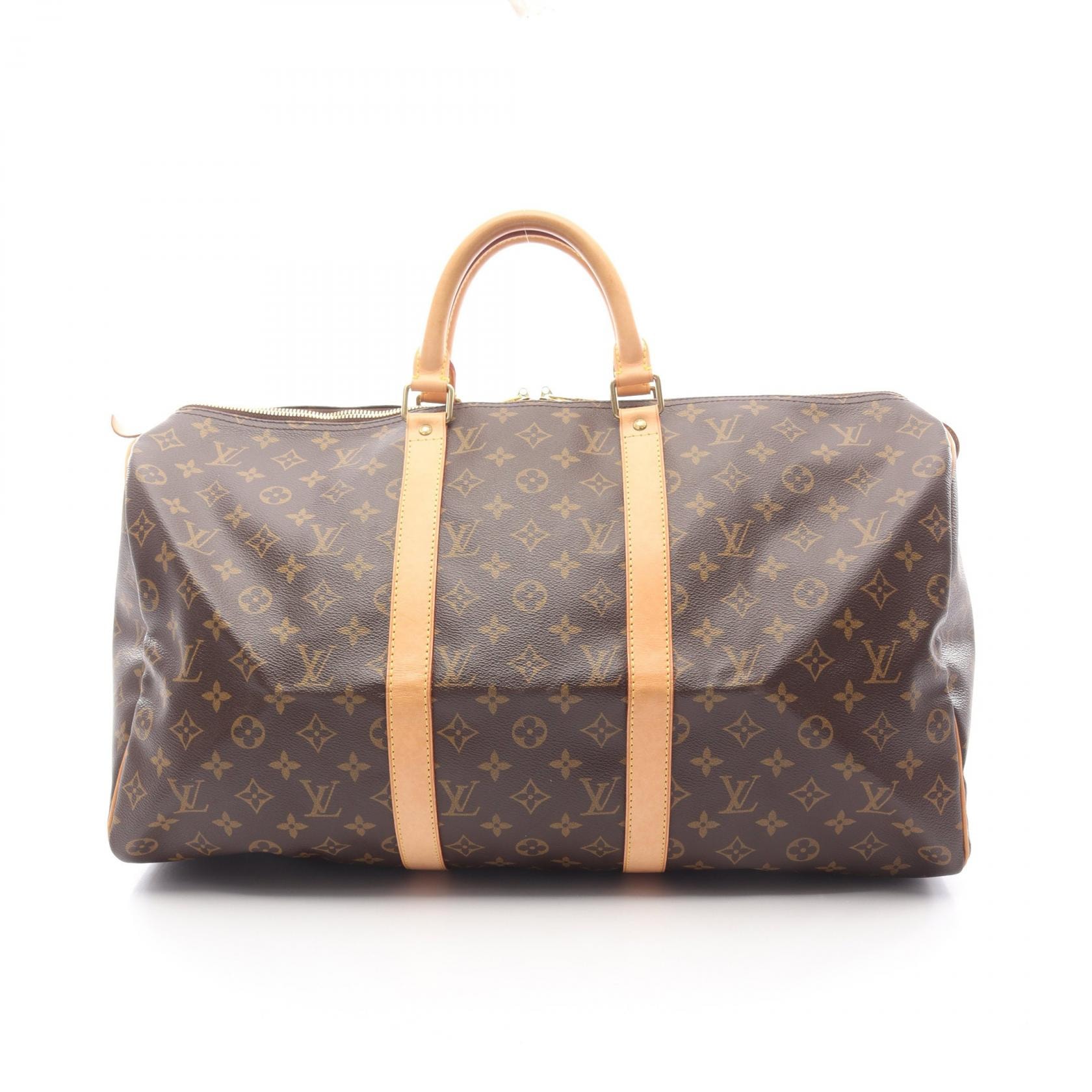 ルイ・ヴィトン LOUIS VUITTON キーポル50 ボストンバッグ バッグ PVCコーティングキャンバス レザー モノグラム メンズ レディース ブラウン系 M41426 【中古】